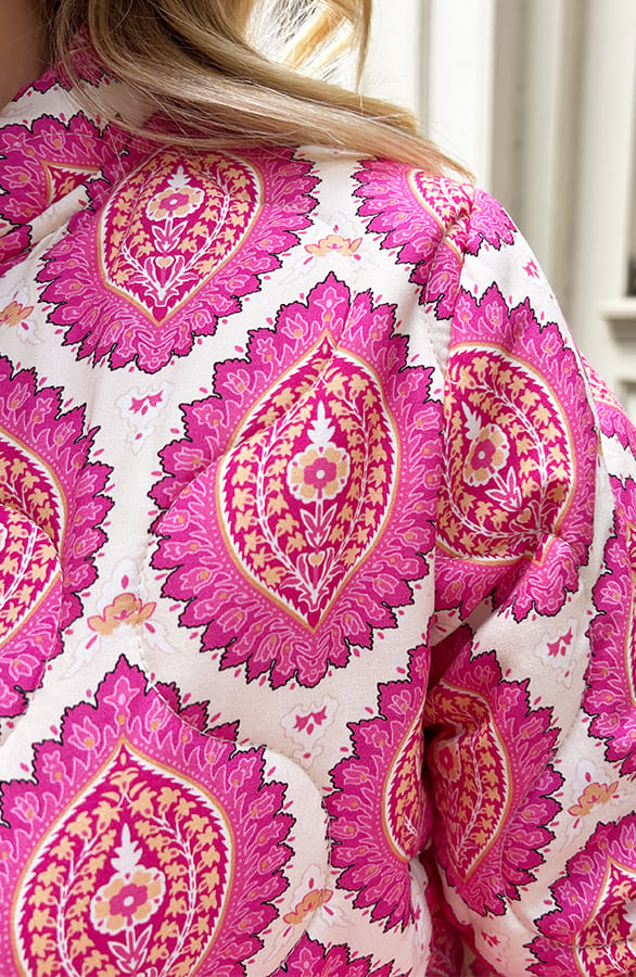 Bomber Jacket Classic Print Pink – jassen, foto 5