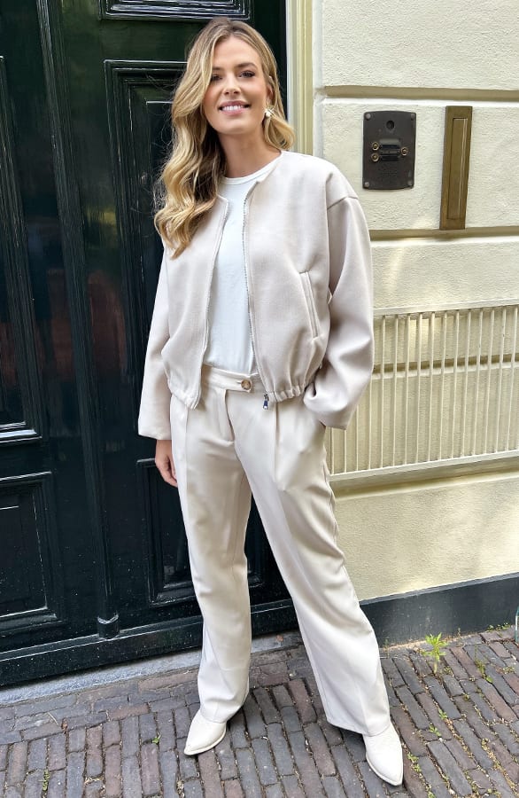 Bomberjacket Met Rits Beige – jassen, foto 7