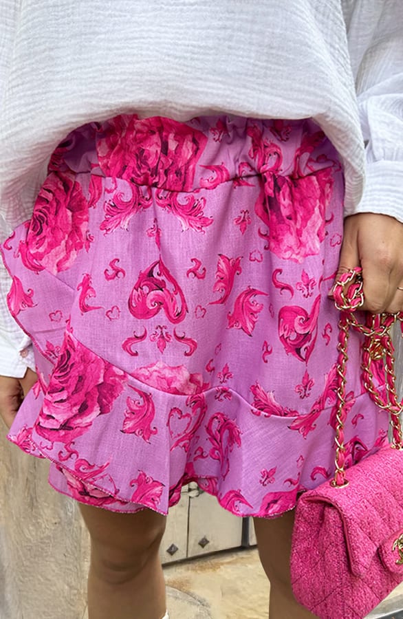 Flower Print Skort Lila – shoparchief, foto 1