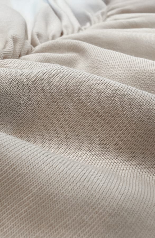 Gedrapeerde T-shirt Jurk Beige – jurken, foto 3
