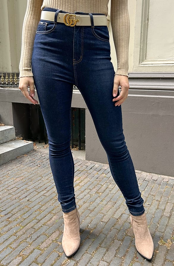 High Waist Stretch Skinny Jeans Dark FMH – spijkerbroeken, foto 4