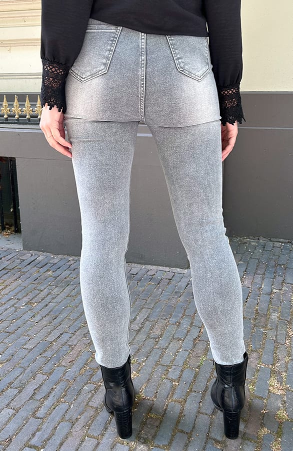 High Waist Stretch Skinny Jeans Grey FMH – spijkerbroeken, foto 5