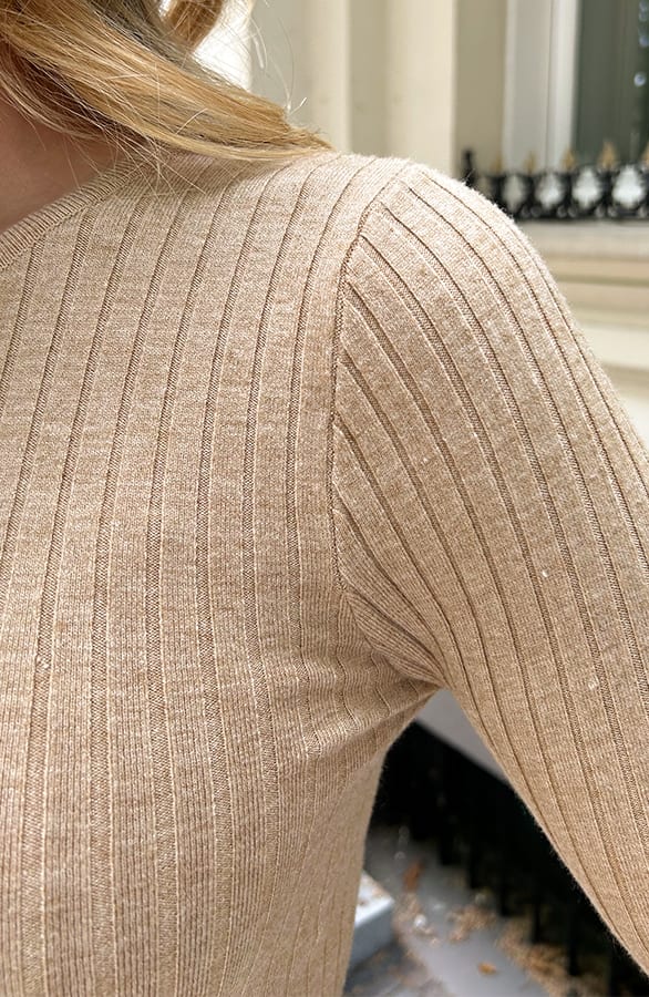 Long Sleeve Top Ultra Soft Light Camel – shoparchief, foto 5