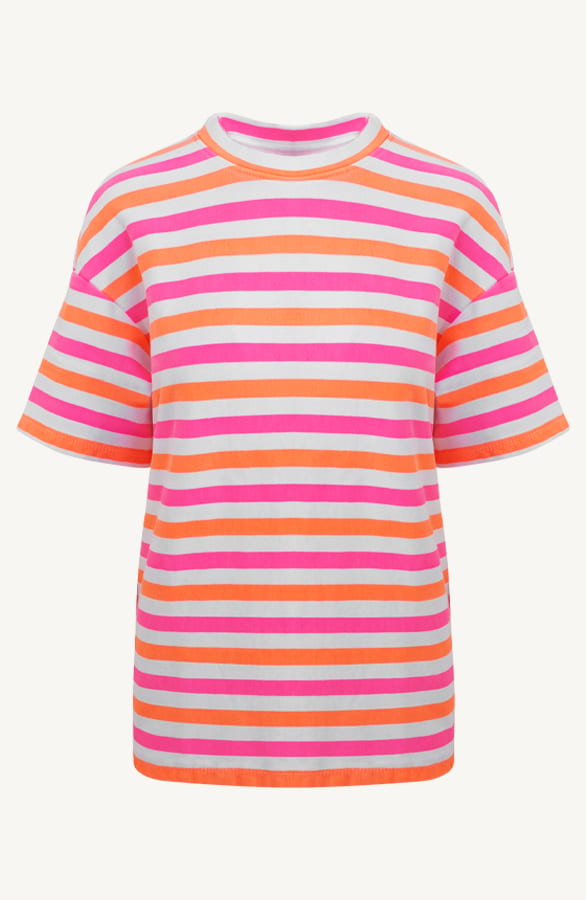 Oversized Stripe T-Shirt Fuchsia, Tops, Foto 3