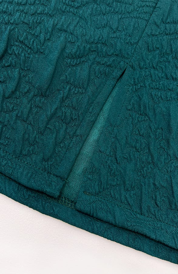 Textured Pofmouwen Jurk Smaragd – jurken, foto 7