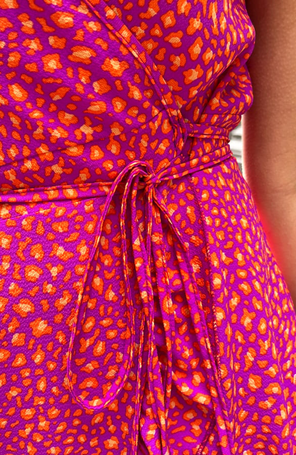 Wikkel Jurk Leopard Paars Oranje – shoparchief, foto 5