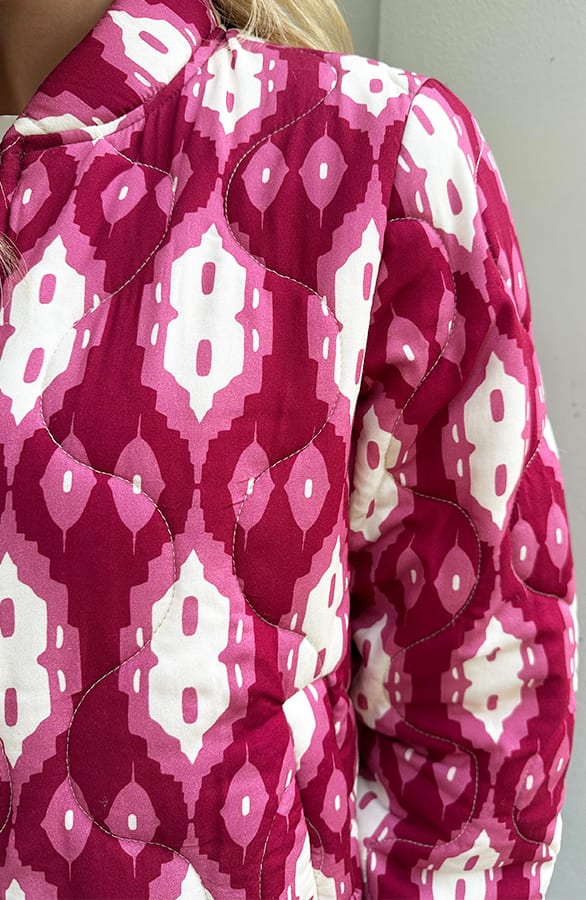 Bomber Jacket Classic Print Burgundy – shoparchief, foto 11