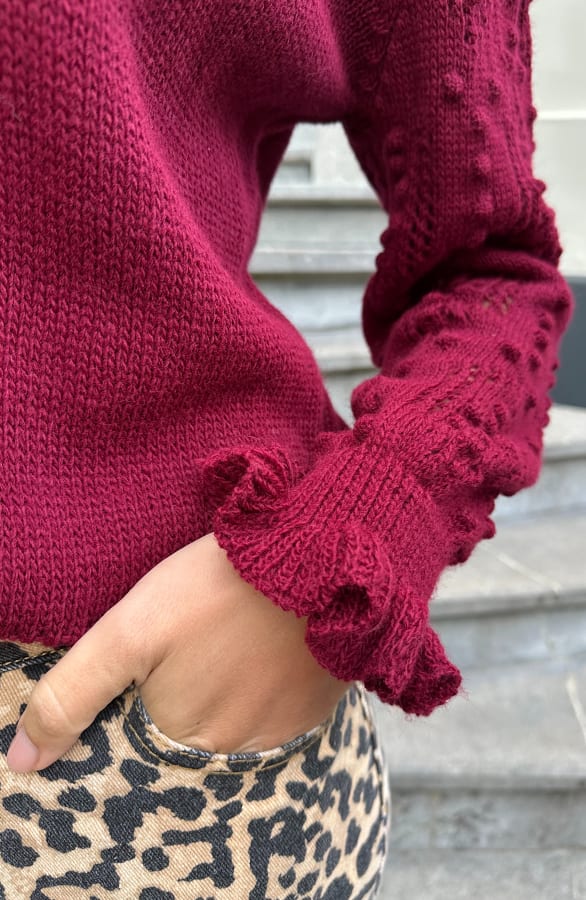 Detailed Sleeve Pullover Burgundy, Foto 5