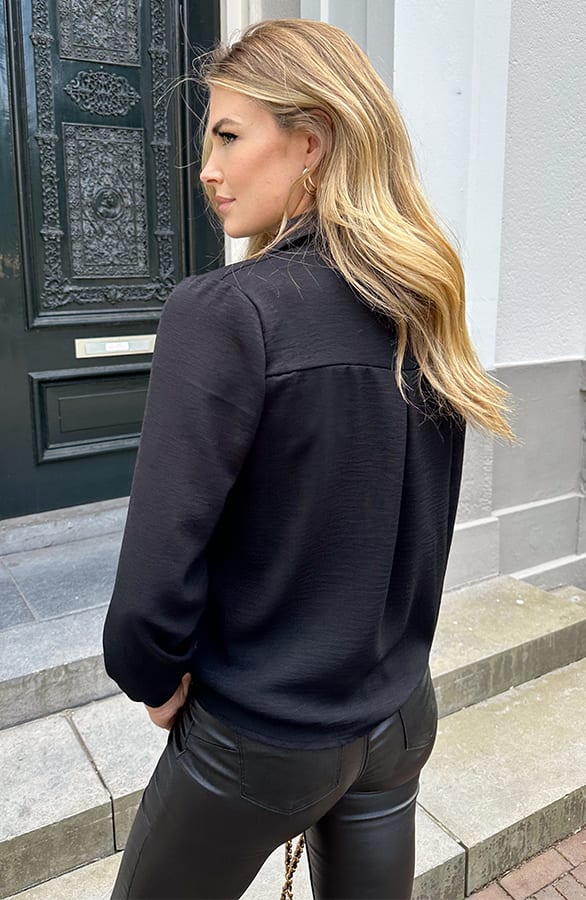 Gouden Knopen Blouse Zwart – blouses, foto 5