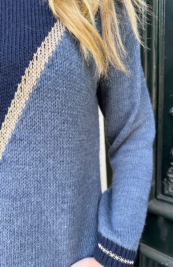 Knitted Long Sleeve Trui Marine Jeans Blauw – truien, foto 4