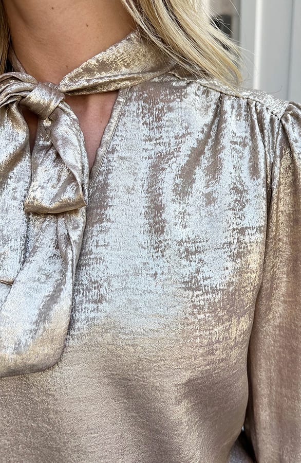 Metallic Blouse Met Strik – blouses, foto 4