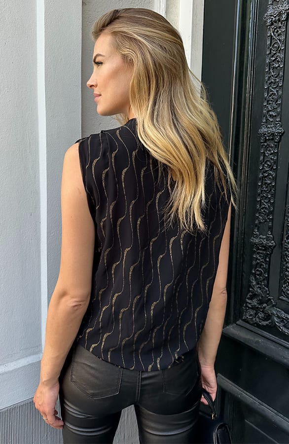 Mila Most Needed Top Zwart Lurex Goud – tops, foto 5