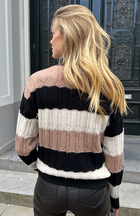 Structured Striped Sweater Lurex Camel, Pullover, Foto 4