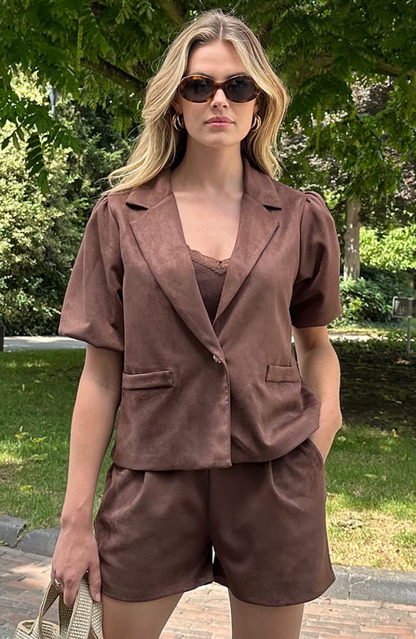 Kanten Detailed Top Choco – tops, foto 7