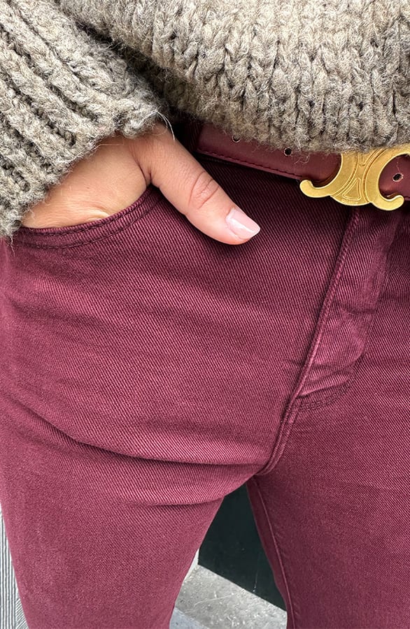 Wide Leg Jeans Burgundy Stretch FMH – spijkerbroeken, foto 5