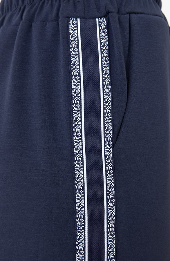 Straight Stretch Pantalon Met Bies Marine – broeken, foto 4