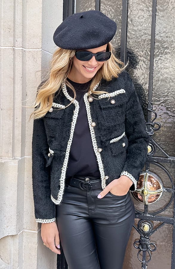 Chique Soft Button Jacket Zwart – jassen, foto 9