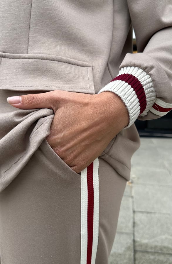 Stretch Blazer Met Bies Taupe – shoparchief, foto 4