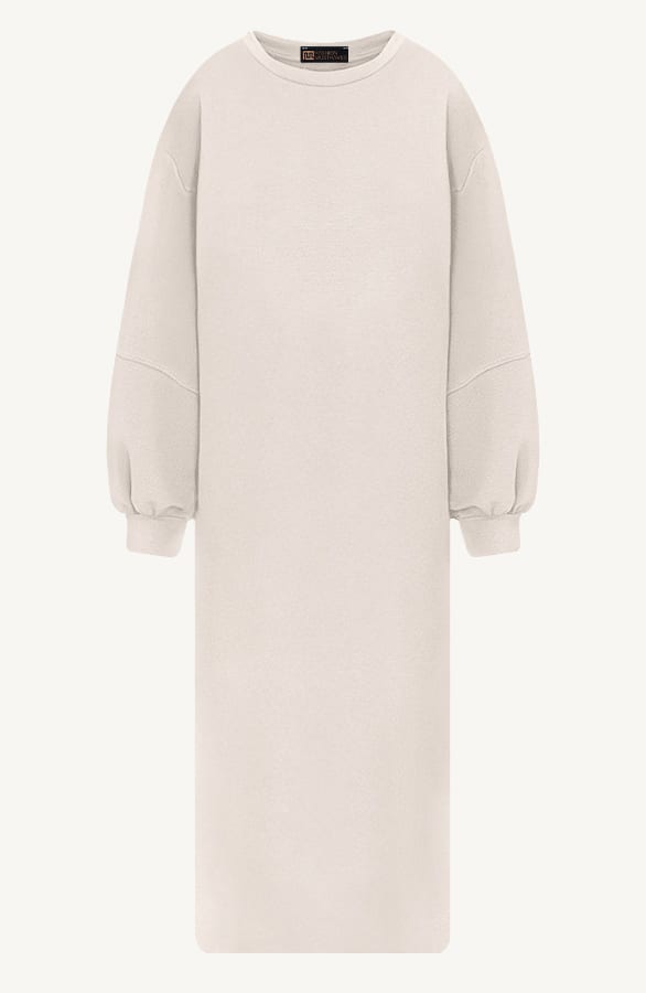 Comfy Oversized Sweater Dress Beige