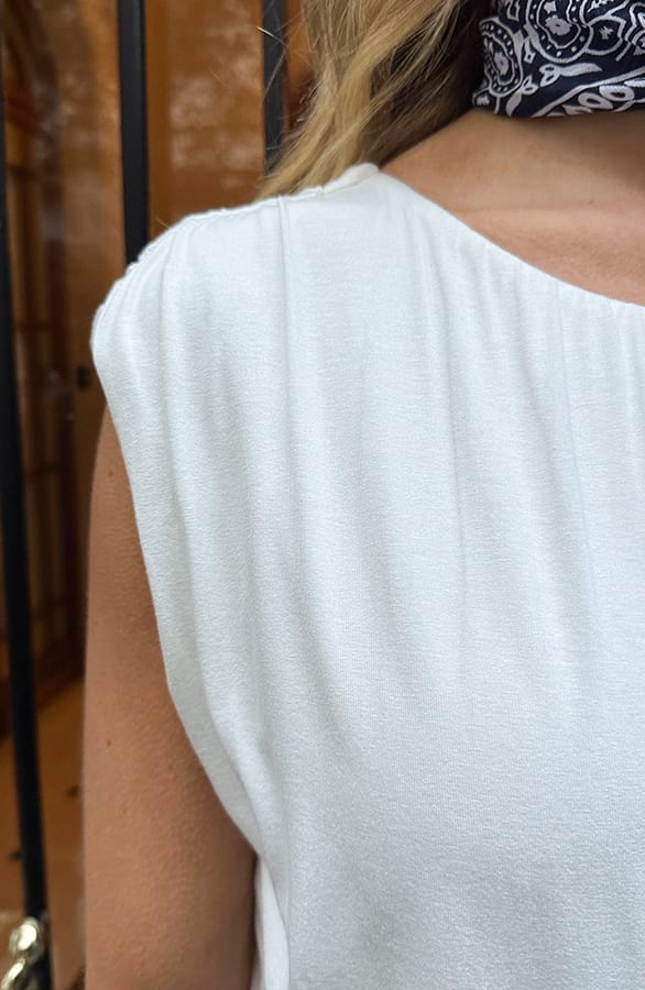 Cropped Top Met Plooien Ecru – tops, foto 4