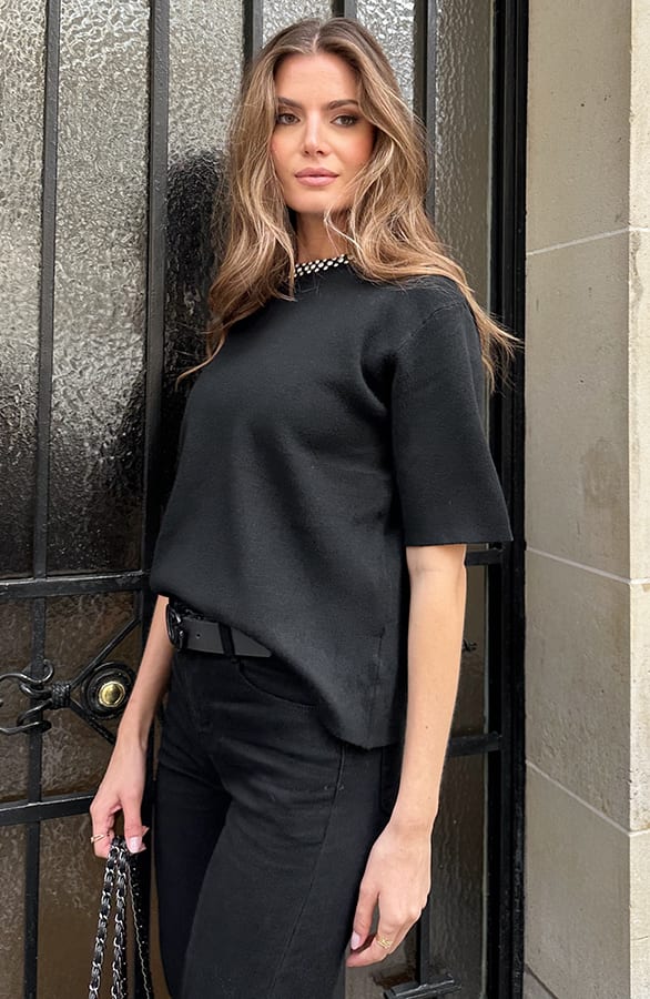 Diamond Detailed Top Zwart – shoparchief, foto 6