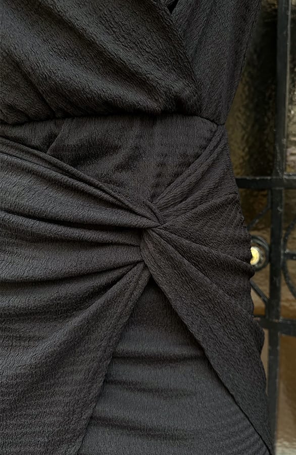 Draped Stretch Dress Zwart – jurken, foto 4