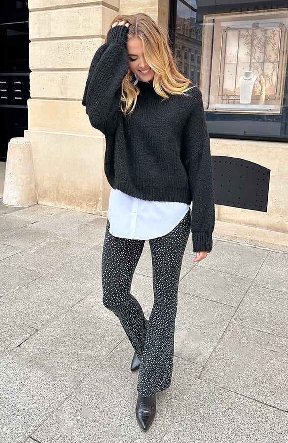 Flared Hose Polkadots Schwarz, Schlaghosen, Foto 9