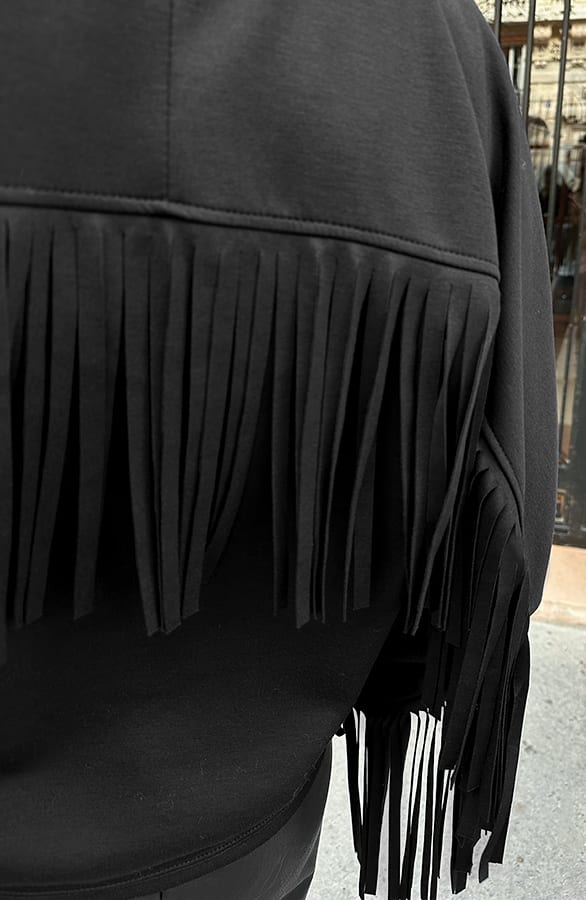 Franje Detail Sweater Zwart – truien, foto 7