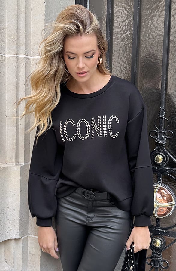 Iconic Studs Sweater Black