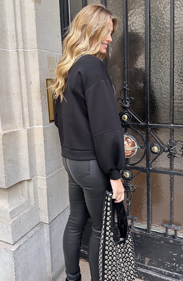 Iconic Studs Sweater Black – truien, foto 7