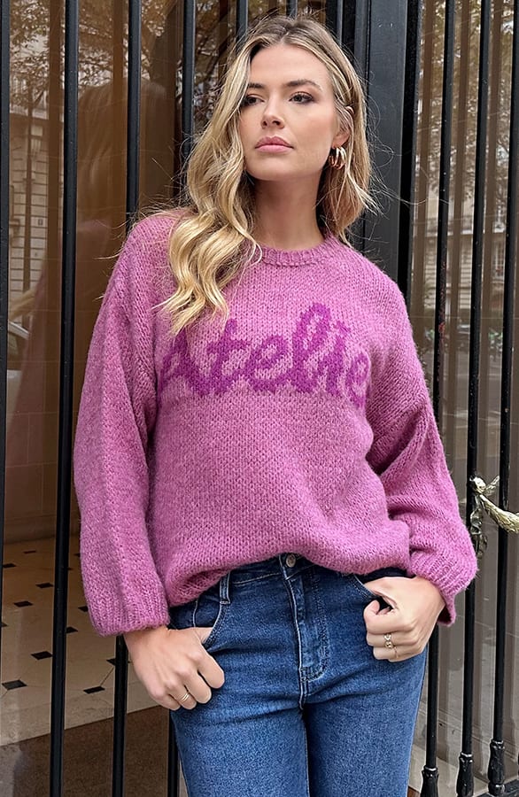 Knitted Atelier Trui Mauve