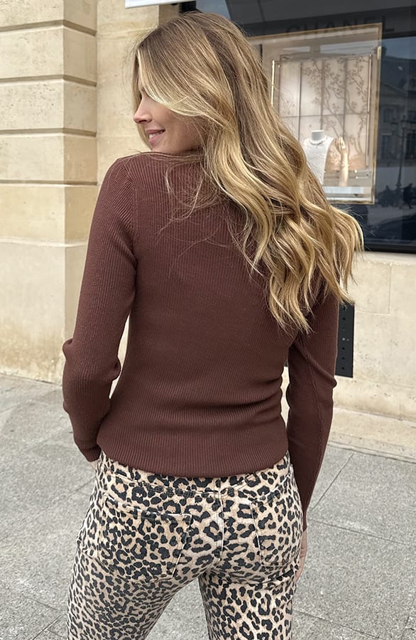 Knitted Trui Hartjes Knopen Choco – shoparchief, foto 4