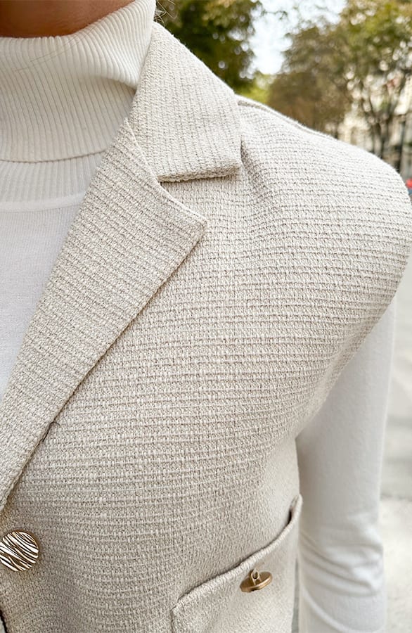 Lurex Tweed Weste Beige, Westen, Foto 5