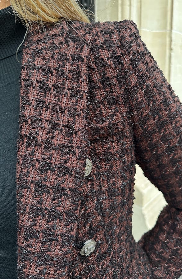 Luxury Boucle Blazer Pearl Choco – jassen, foto 6