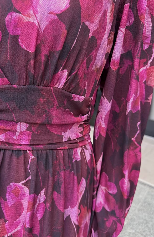 Maxi Jurk Flowerprint Roze – jurken, foto 3