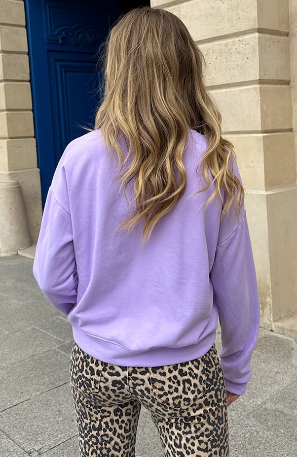 Oversized Paris Club Pullover Lila, Foto 2