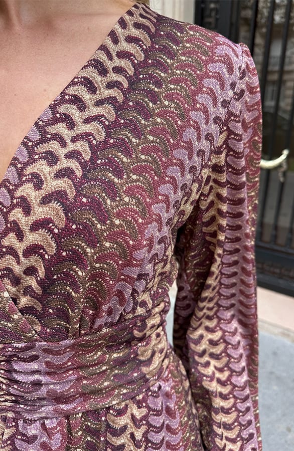 Smocked Waistband Lurex Kleid Multicolor, Kleider, Foto 6