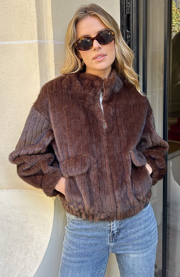 Soft Faux Fur Jacket Brown – alle kleding, foto 1