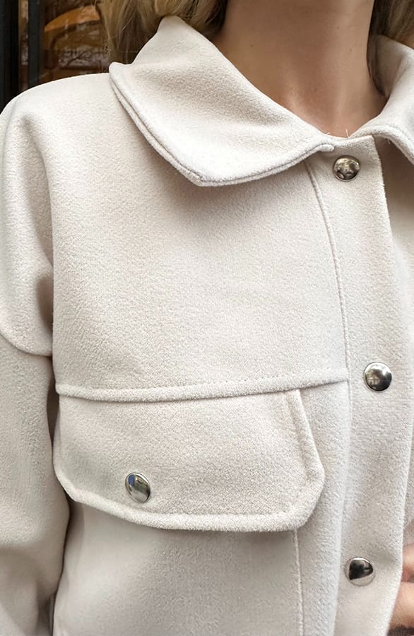 Soft Jacket Met Klepzakken Beige – jassen, foto 5