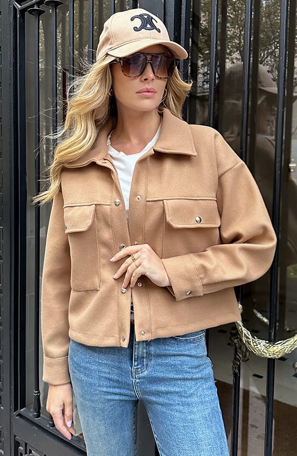 Soft Jacket Met Klepzakken Camel – jassen, foto 7