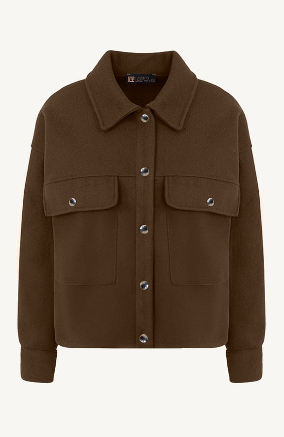 Soft Jacket Met Klepzakken Choco