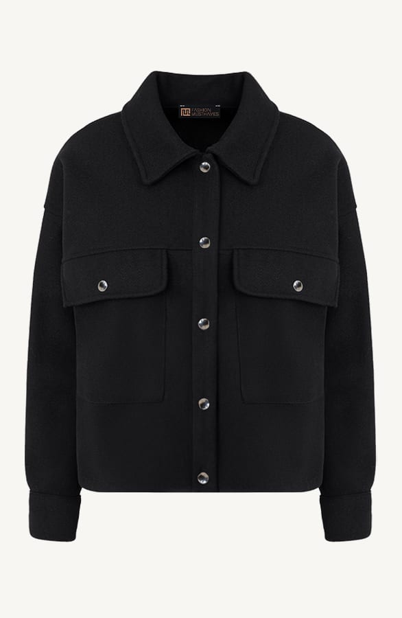 Soft Jacket Met Klepzakken Zwart – jassen, foto 1