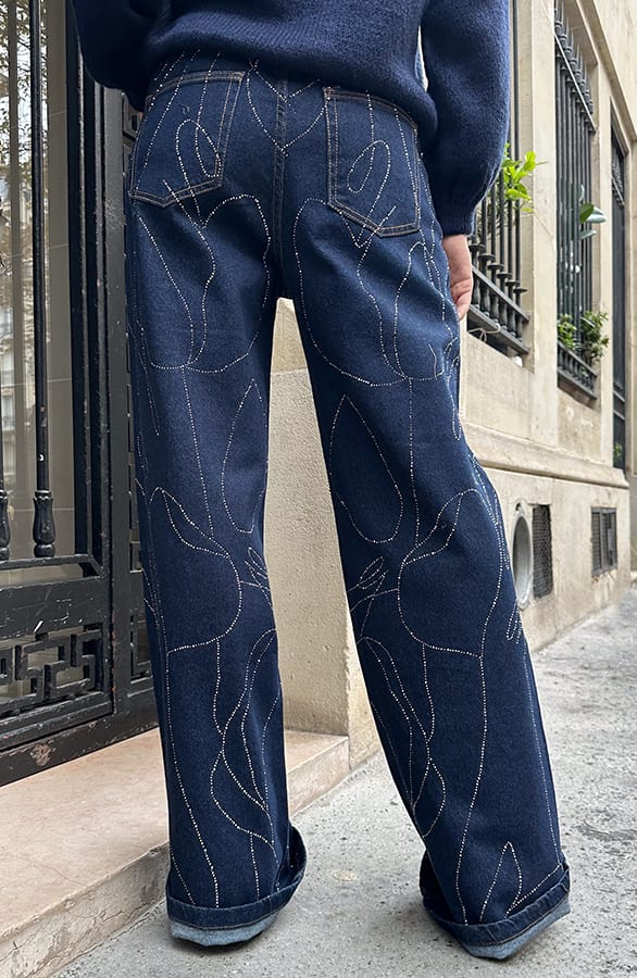 Sparkle Detailed Jeans Dark Denim – spijkerbroeken, foto 4