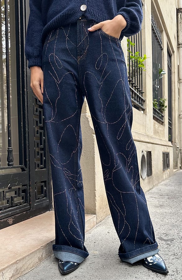 Sparkle Detailed Jeans Dark Denim – spijkerbroeken, foto 8
