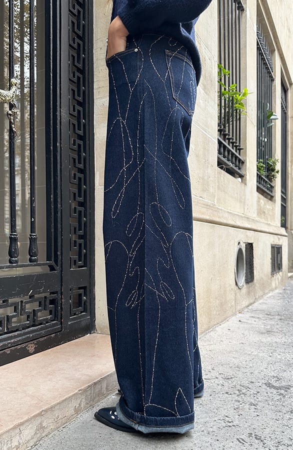 Sparkle Detailed Jeans Dark Denim – spijkerbroeken, foto 3