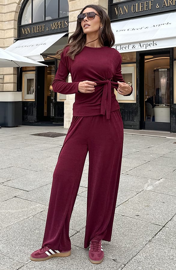 Straight Stretch Pantalon Burgundy – alle kleding, foto 6