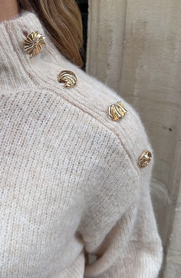 Wollen Sweater Met Knopen Beige – truien, foto 5