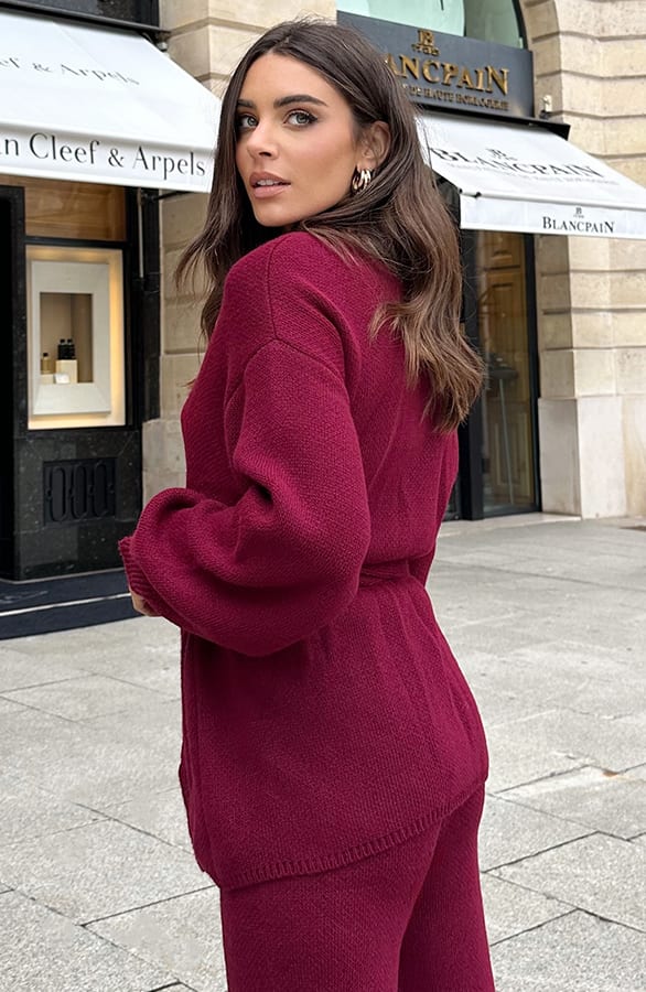 Knitted Loungehose Bordeaux, Hosen und Shorts, Foto 6