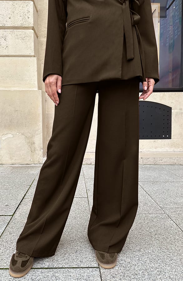 Classic Straight Leg Pantalon Choco – shoparchief, foto 1