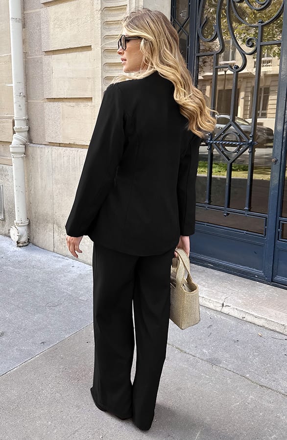 Classic Straight Leg Pantalon Zwart – broeken, foto 3